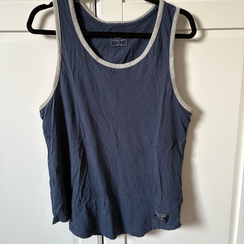 Abercrombie & Fitch Blue Tank Top with Gray Trim Size S